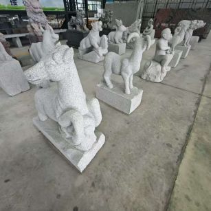 株洲芝麻白雕刻 十二生肖 异形雕刻