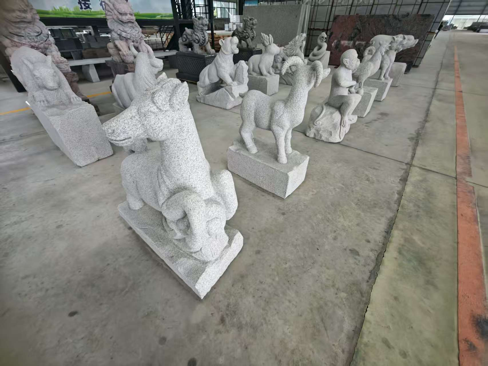 株洲芝麻白雕刻 十二生肖 异形雕刻