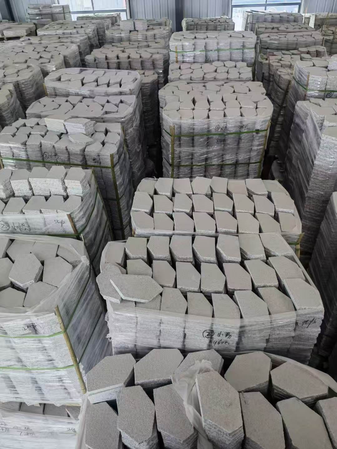 株洲芝麻白石材冰裂纹，碎拼。