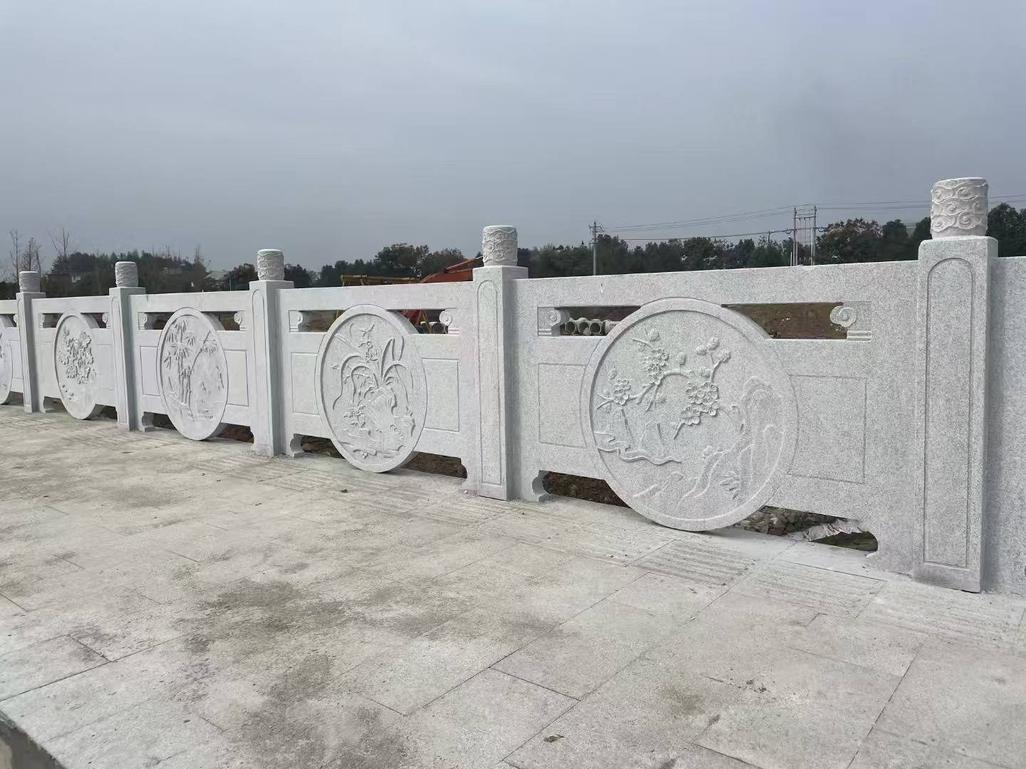 株洲芝麻白河道栏杆 石材栏杆